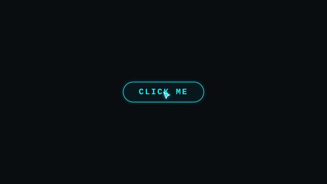 HUD Click Me Button Animation Futuristic Digital User Interface Icon 4K 60fps