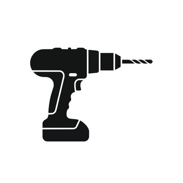 Power drill icon silhouette