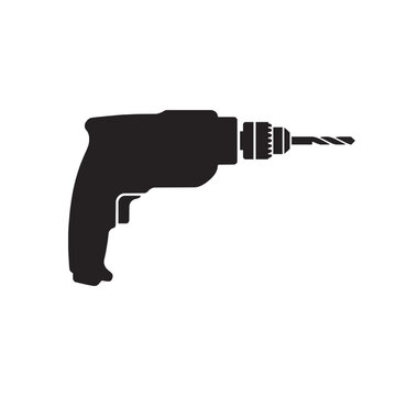 Power drill icon silhouette