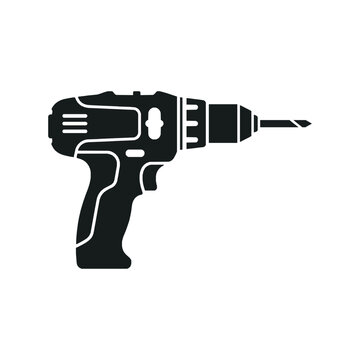 Power drill icon silhouette