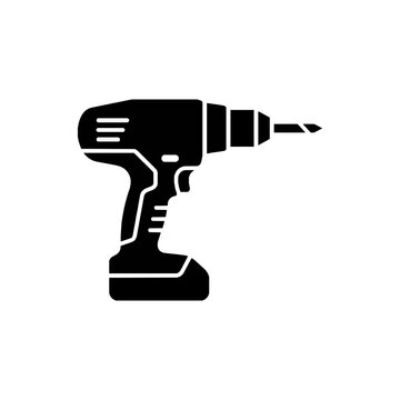Power drill icon silhouette