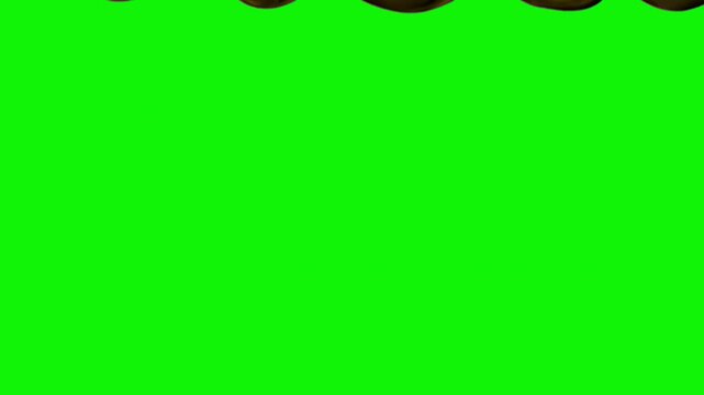 Green screen cinema backdrop uses a scalloped upper valance with a lower open area, forming a simple curtain border for stage and title compositing. Built for background design and stock footage.