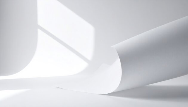White paper curling creating abstract shadow background