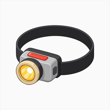 Headlamp portable light source vector illustration