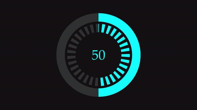 0 to 100 Percent Circular Loading Progress Animation with alpha channel