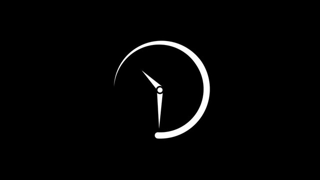 Animated white line art tachometer speedometer gauge icon fast loading speed graphic lower third overlay for video edit
