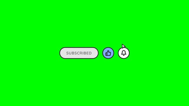 A massive 3x scaled cute pastel style YouTube subscribe animation on a green screen. Features extremely bouncy jelly easing, soft colors, oversized rounded UI, and a chubby symmetrical cursor.