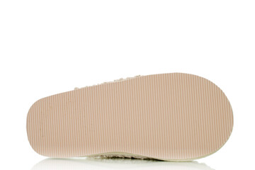Insulated slippers on a white background, macro shot. © Oleksandr