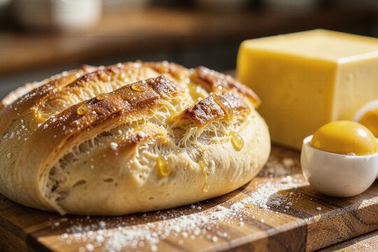 Silky Golden Brioche Dough with Cultured French Butter Tactile Macro