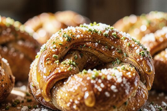 Swedish Cardamom Buns Kardemummabullar with Pearl Sugar Tactile Macro