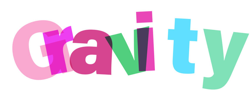 Colorful 3D translucent FTV typographic lettering design on transparent background