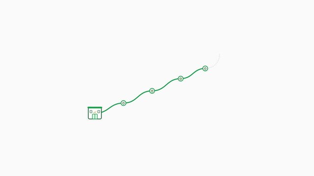 Green Line Chart With Financial Progress Nodes Representing Growth And Successful Revenue Trends For Business Analysis