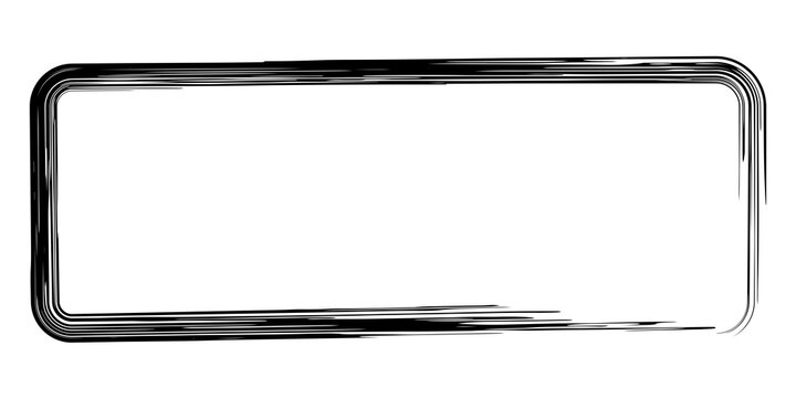 Simple black rectangular frame with a thick border on a white background, for text placement isolated on a transparent background