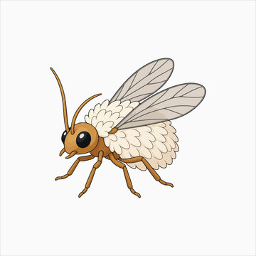 Woolly Aphid small sap sucking insect vector illustration