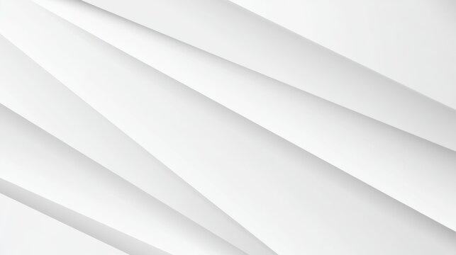 Abstract white folded paper background with diagonal lines and shadows clean modern design