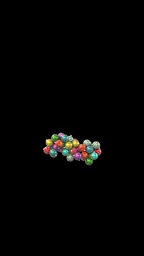 Festive Christmas Typeface  the Symbol tilde Animation with Colorful Baubles and Holiday Ornaments