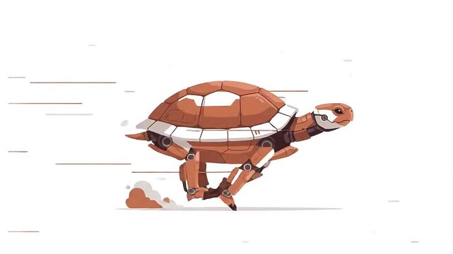 Dynamic Robotic Tortoise Sprinting with Unprecedented Speed, a Modern Illustration of Paradoxical Velocity and Technological Advancement in Nature