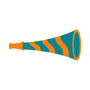 Teal and Orange Striped Party Blower