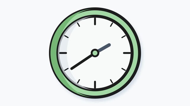 High-quality flat vector animation featuring a ticking clock extracted as a standalone motion icon. Represents concepts of time management, business deadlines, corporate strategy, productivity, and co