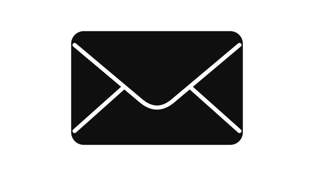 4K seamless loop flat vector animation of an elegant mail envelope. Features sequential path-tracing choreography and solid fill fade with negative space cutouts. Perfect absolute static end state.