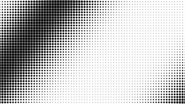 High-quality seamless loop of a full-frame generative optical art matrix using square tiles. Features a highly elegant, slow-moving diagonal wave that gently scales and rotates the black squares by ex