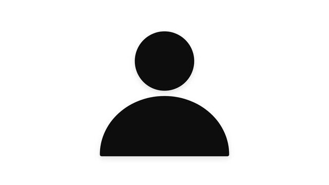 Ultra high-quality cinematic 4K animation of a classic user profile icon with refined, perfectly proportioned geometry. Features elegant multi-directional path tracing where the head and body draw in
