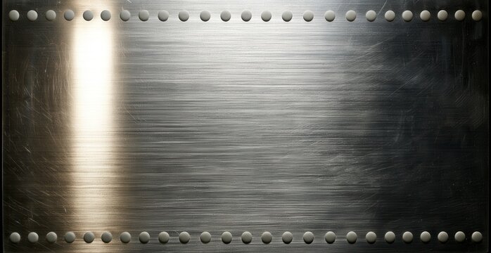 Metallic surface with circular studs displayed in an indoor setting