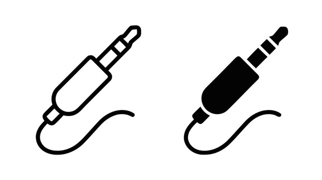 Vector illustration of audio jack connector icon on a transparent background