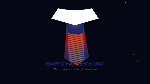 Happy Fathers Day Greeting Animation with Tie and Collar
