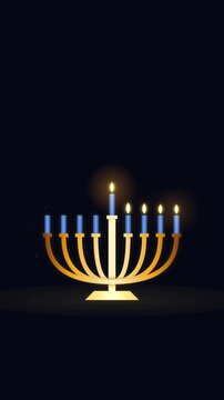 Hanukkah Menorah Lighting Animation Frames