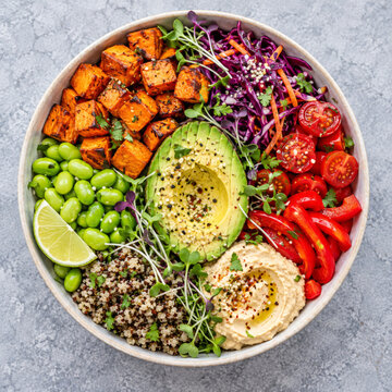 Colourful vegan bowl 
