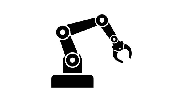 Vector illustration of robot arm industrial machinery vector on a transparent background