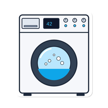 vector illustration of washing machine