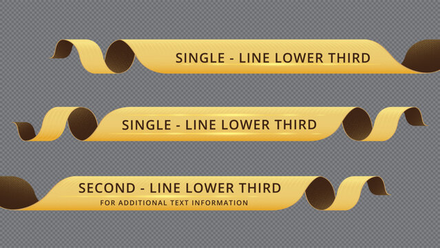 Set of lower third or television news bar design with ribbon template.