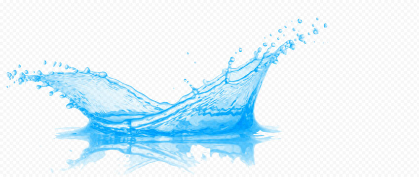 Easy-to-edit vector layers. Water splash vector with dynamic blue droplets. Useful for mockups and editorial layouts. Five separate layers make the artwork easy to adapt to different designs.