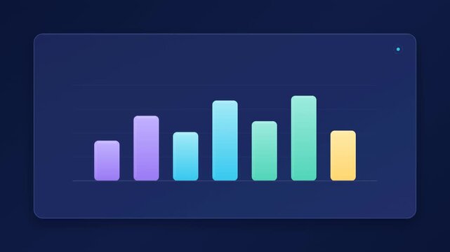 Multi-color column bar chart analytics loop