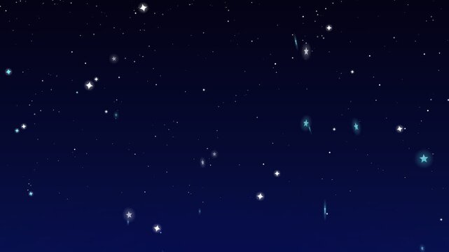 Stars twinkling in night sky with gentle camera pan