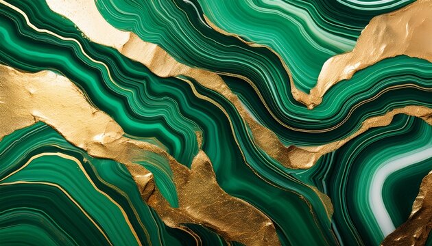 abstract background of malachite and gold luxury nature gemstone texture