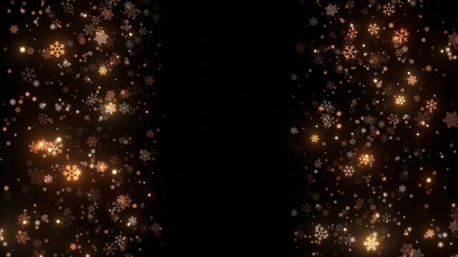christmas glitter frame particle snow animation loop