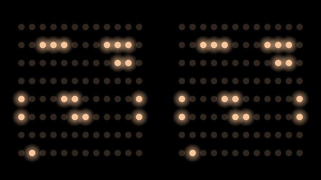 Abstract glowing dots forming digital binary matrix pattern