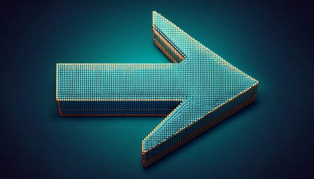 pixel art design of an arrow pointing to the right made of small squares