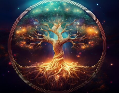 tree of life with the roots ai generated