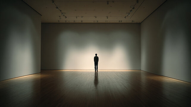 ingle person in an empty room