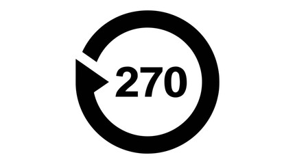 Obraz premium Vector illustration of rotation 270 degrees icon symbol on a transparent background