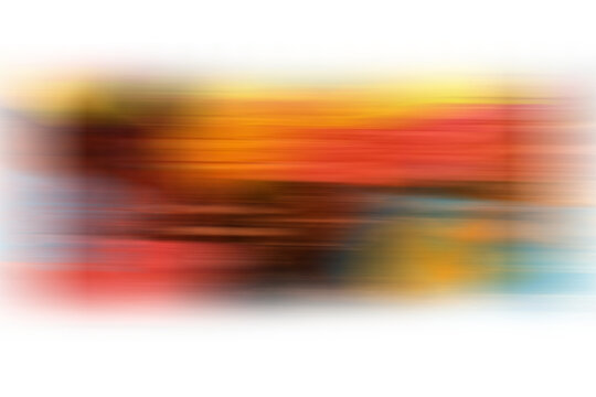 Abstract motion blur background with vibrant orange red and yellow horizontal streaks for design