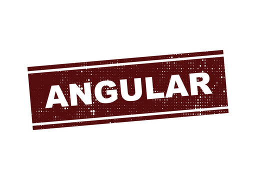 Angular logo stamp with distressed red-brown color illustration