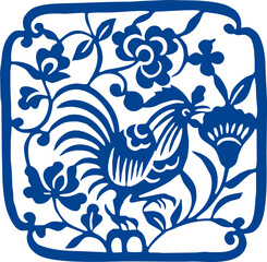 Fototapeta premium Traditional Chinese Blue and White Porcelain Floral Ornament Pattern