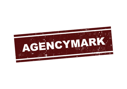 Distressed red rubber stamp with agencymark text illustration