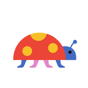 Flat design ladybug with yellow spots