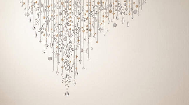 Decorative hanging crystal chandelier ornaments with pearl accents